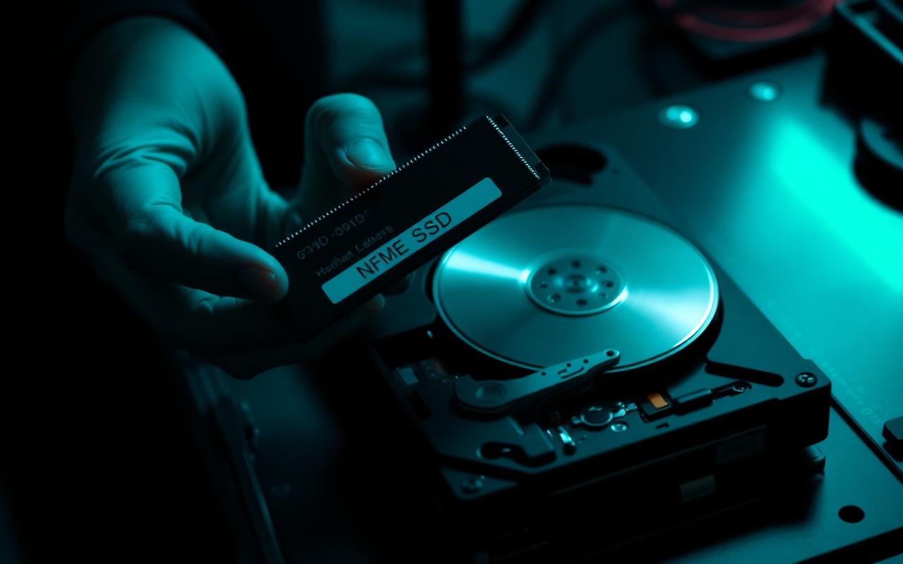 Disque dur mécanique et SSD côte à côte lors d'une migration