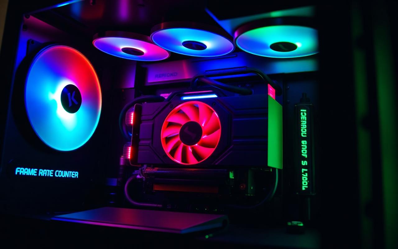 PC de jeu ouvert lors d'une optimisation des performances
