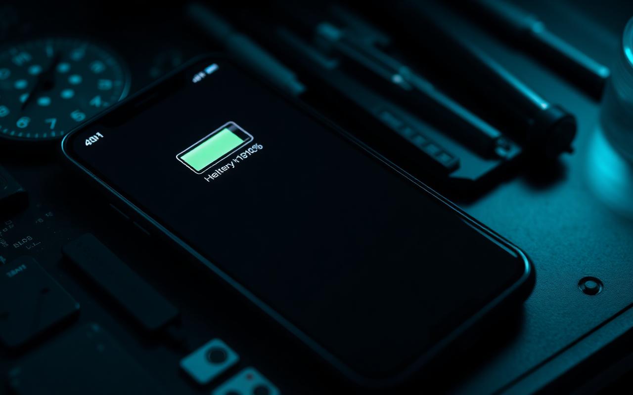 Technicien mesurant l'état de santé d'une batterie de smartphone