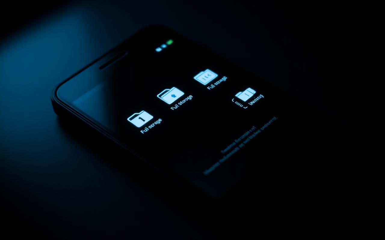 Notification de stockage insuffisant sur un smartphone
